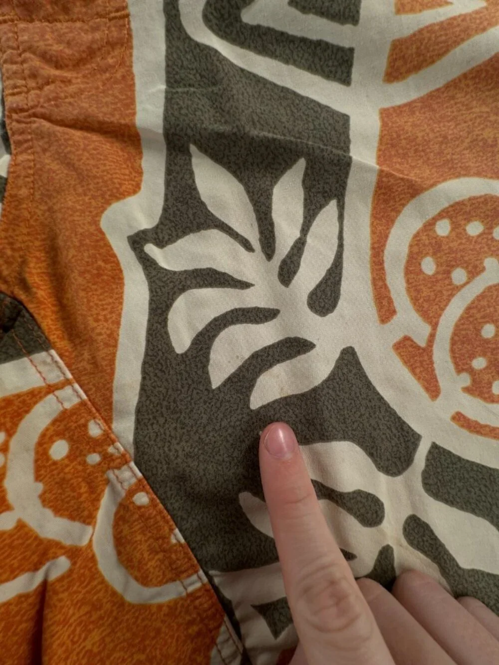 Patagonia Swim Trunk Men Board Shorts Adult Swimming Size 34 Orange Tiki Floral